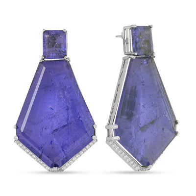 Purple Glass CZ Earrings