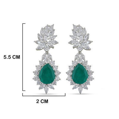 Green Gemstone Cubic Zirconia Earrings