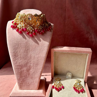 Jhanvi Bridal Necklace Set With Tikka