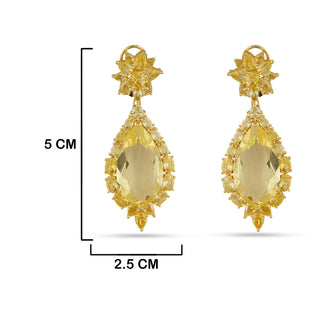 Liza - Yellow CZ dangler earrings