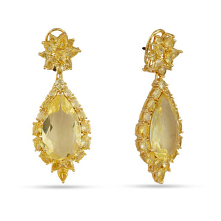 Liza - Yellow CZ dangler earrings