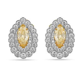 Desiree - Yellow CZ Stud Earrings