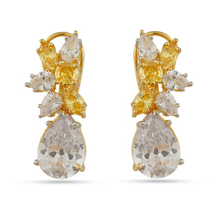 Bea - Yellow & White CZ Earrings