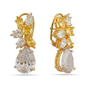 Bea - Yellow & White CZ Earrings