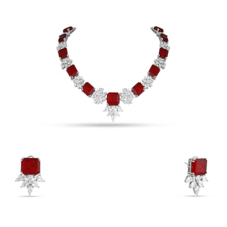 Maheera - Ruby red stone choker set