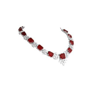 Maheera - Ruby red stone choker set