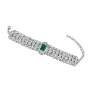 Zeina - Emerald Green Stone CZ Choker Set