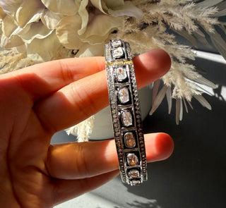 Taiyaba Mix Metal Polki Bangle