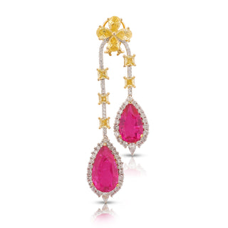 Aaliyah - Yellow & Pink Dangler Earring