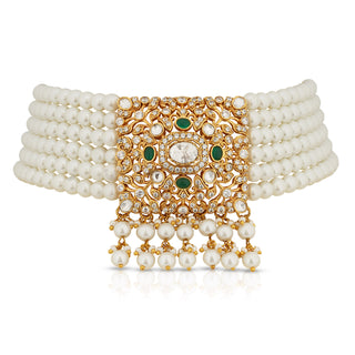 Preet - Pearl & Green Choker set