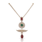 Tourmaline Pink & Green In Gold Plating