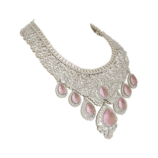 Alya - Pink Stone Necklace Set