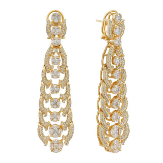 Elara - Cubic Zirconia Chandelier Earrings