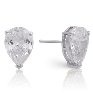 Mira Pear Solitaire Studs
