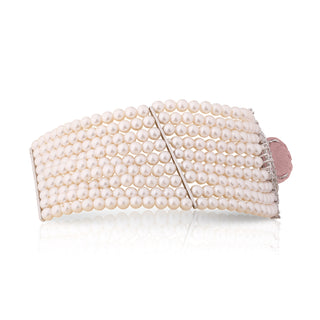 Angelica - Pink Carved Doublet & Pearl Choker