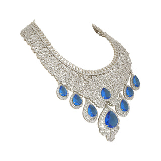 Alya - Blue Stone Necklace Set