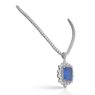 Kendra - Blue Stone Centred CZ Necklace Set