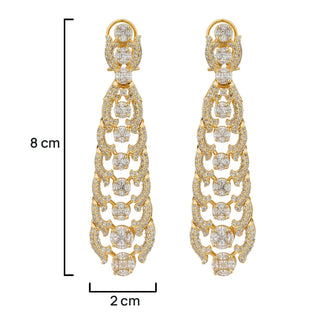 Elara - Cubic Zirconia Chandelier Earrings