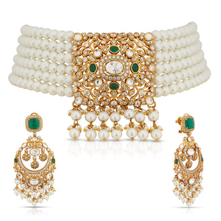 Preet - Pearl & Green Choker set