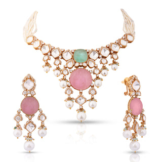 Eira - Pink Doublet Necklace Set