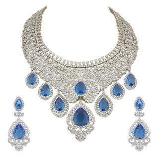 Alya - Blue Stone Necklace Set