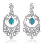 Aqua Paraiba In White Plating