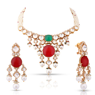 Eira - Red Doublet Necklace Set