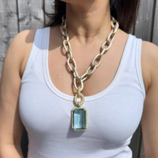 Adrena - Aqua Pendant Chain Necklace