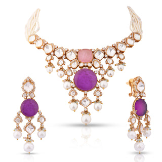 Eira - Purple Doublet Necklace Set