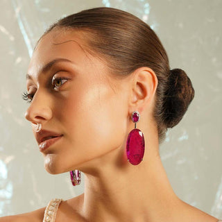 Vasiliki - Pink Doublet Dangler Earrings