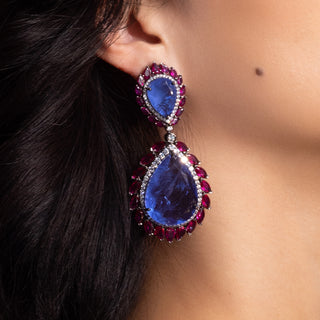 Lacey - Blue Doublet Earrings