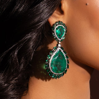 Lacey - Green Doublet Earrings