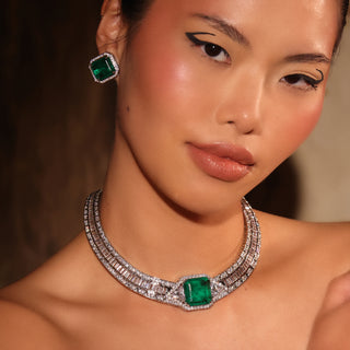 Lila - Emerald Green Stone Choker