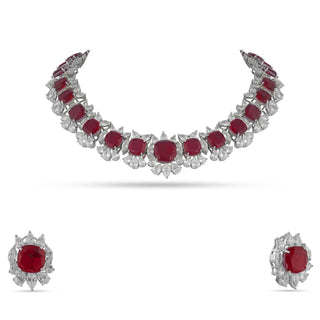 Basaaria - Ruby Red Necklace Set