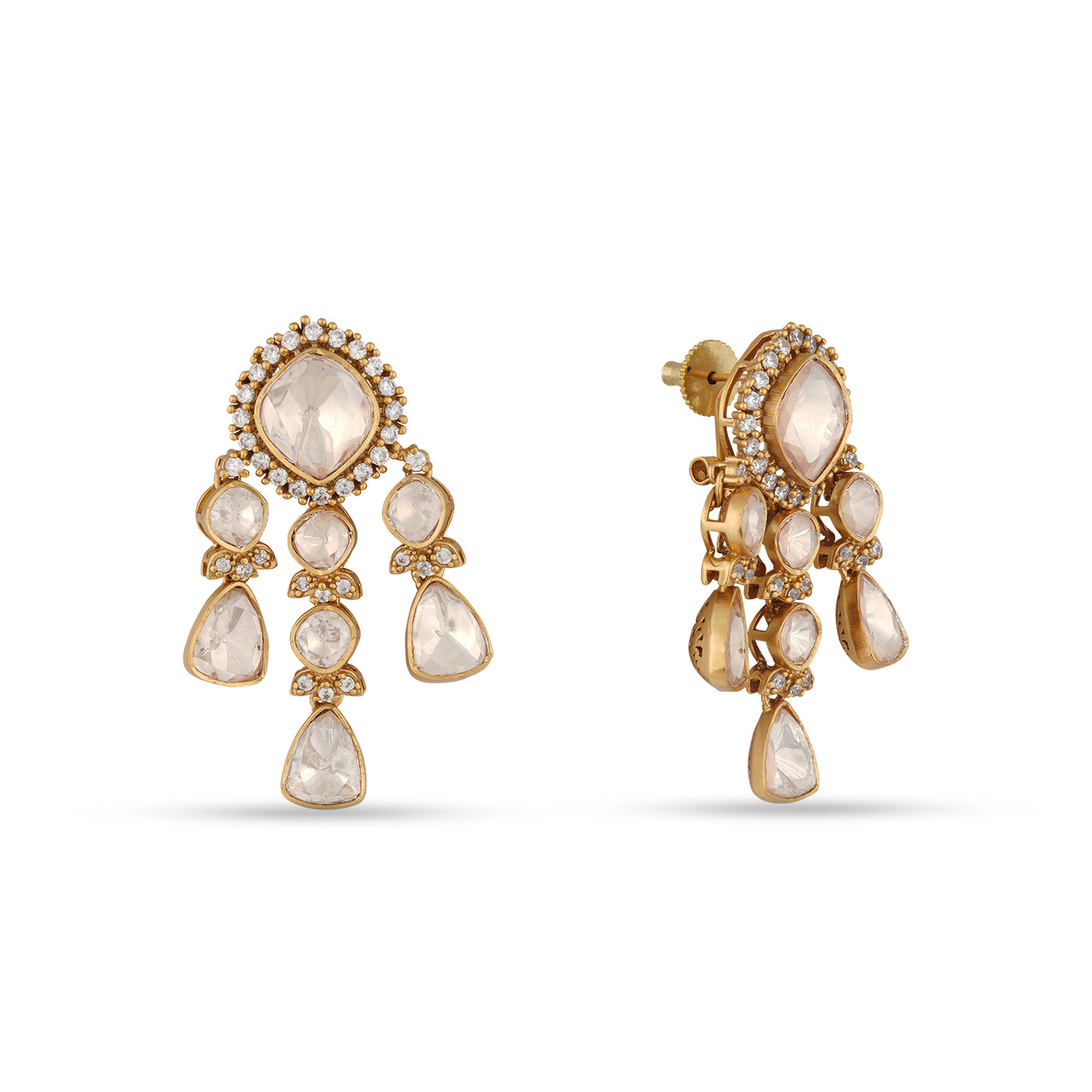 Famya - Moissanite Polki earrings