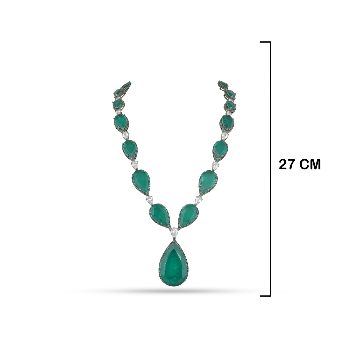 Bunanah - Emerald green stone necklace set
