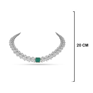 Daniya - Emerald Green doublet stone & Cubic Zirconia necklace Set