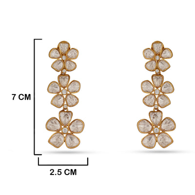 Forhana - Gold Plated Moissanite Polki Earrings