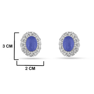 Furayah - Blue Doublet Stud Earrings