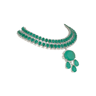 Feiyaz - Green Doublet necklace set