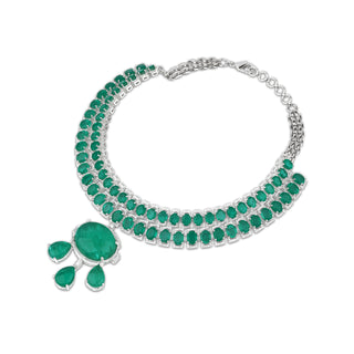 Feiyaz - Green Doublet necklace set