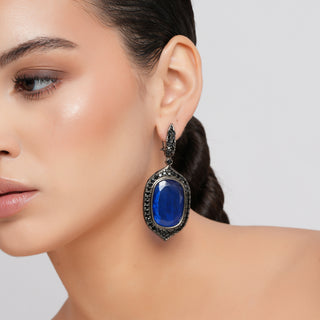 Arielle - Blue Doublet Stone Earrings