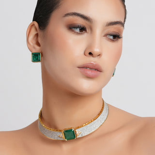 Nora - Green Doublet Stone Choker Set