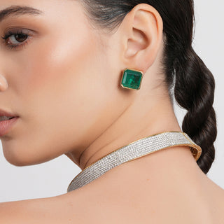 Nora - Green Doublet Stone Choker Set