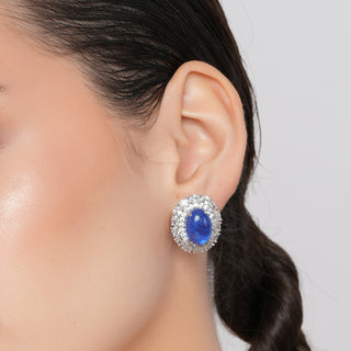 Furayah - Blue Doublet Stud Earrings