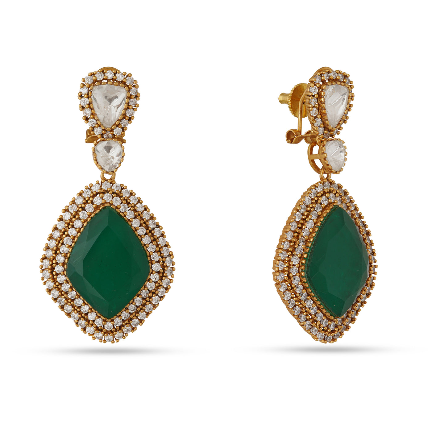 Hadhirah - Green Stone Earrings