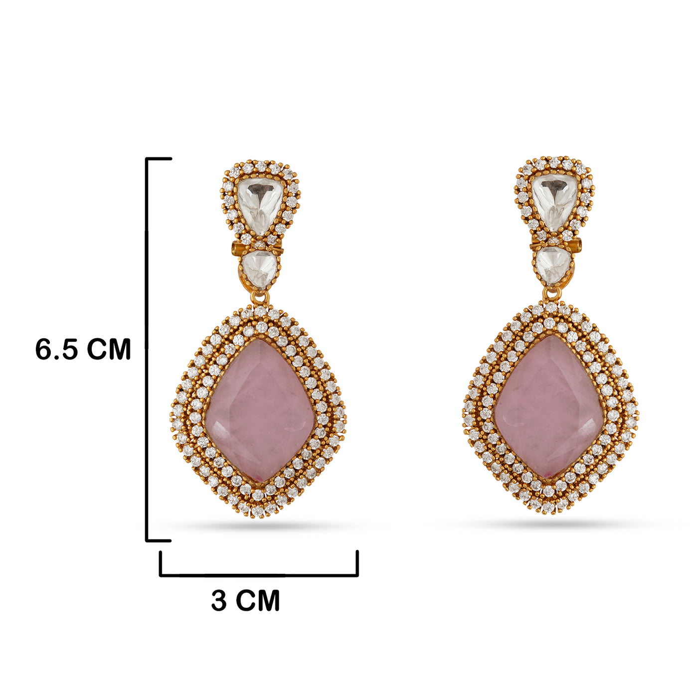 Hadil - Pink stone earrings