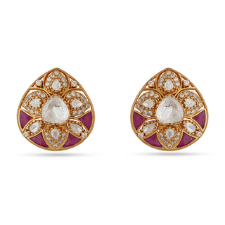 Hafeezah - Polki stud earrings