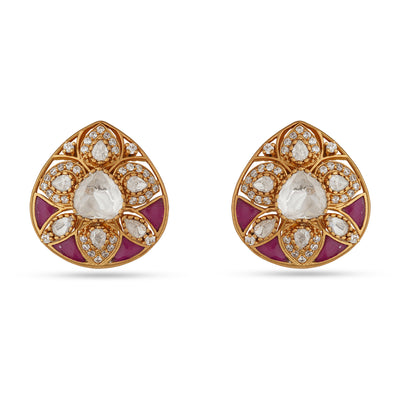 Hafeezah - Polki stud earrings