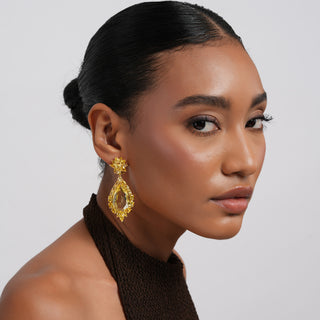 Liza - Yellow CZ dangler earrings